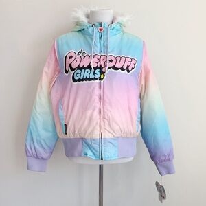 Members Only Powerpuff Girls Puffer Coat Womens Size Large Jacket Pastel NWT New